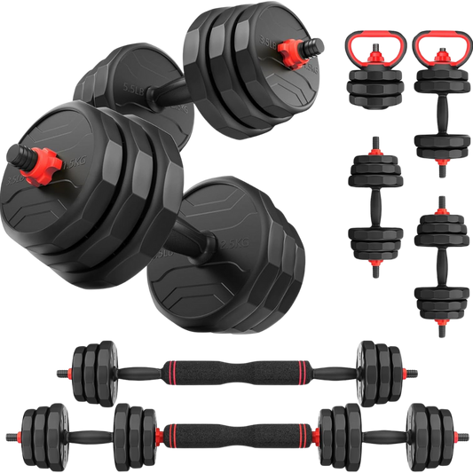 Adjustable Dumbbells Set (55/70/90Lbs variants + Free Weight Set with Connector)