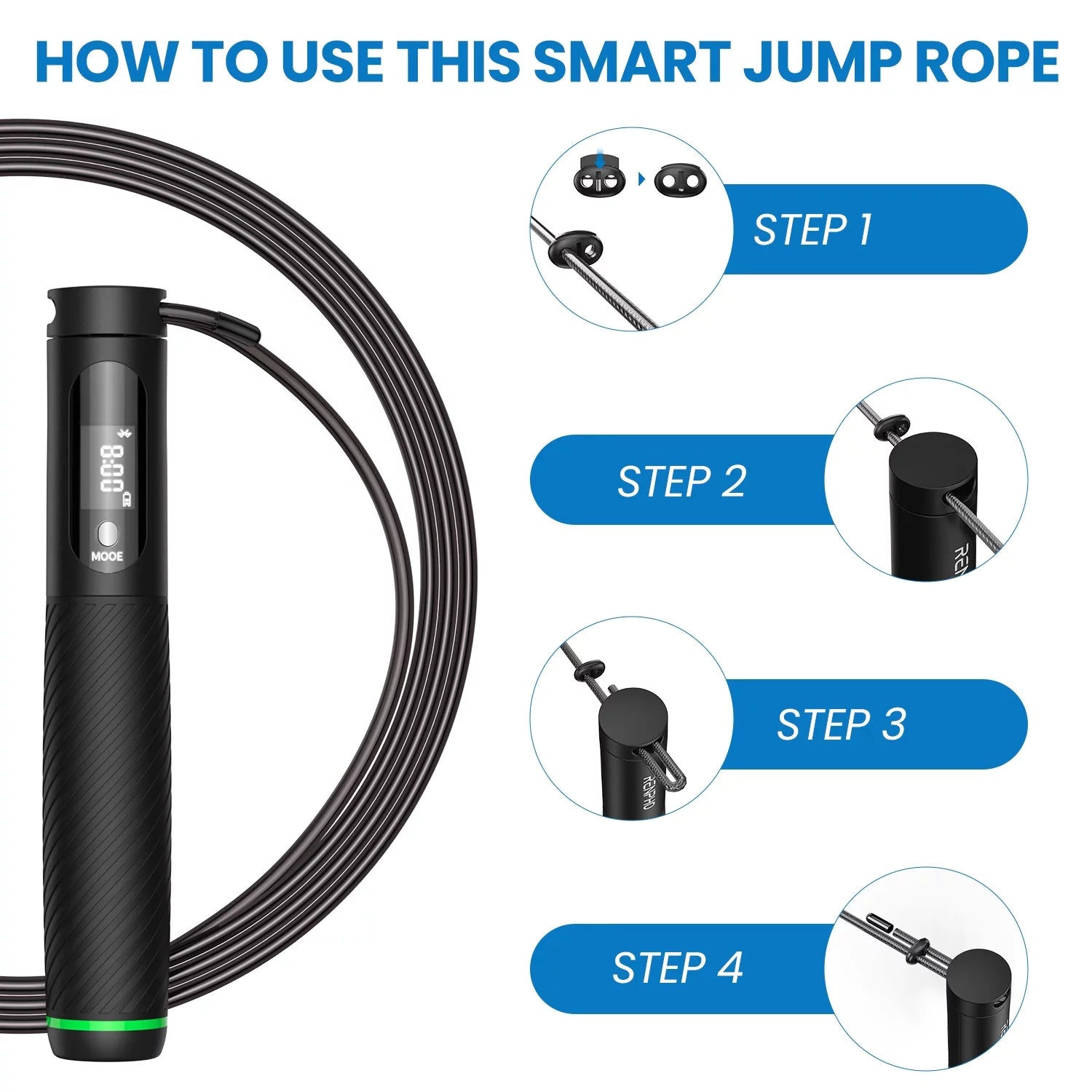 Smart Jump Rope with Count Time & Calorie Analysis