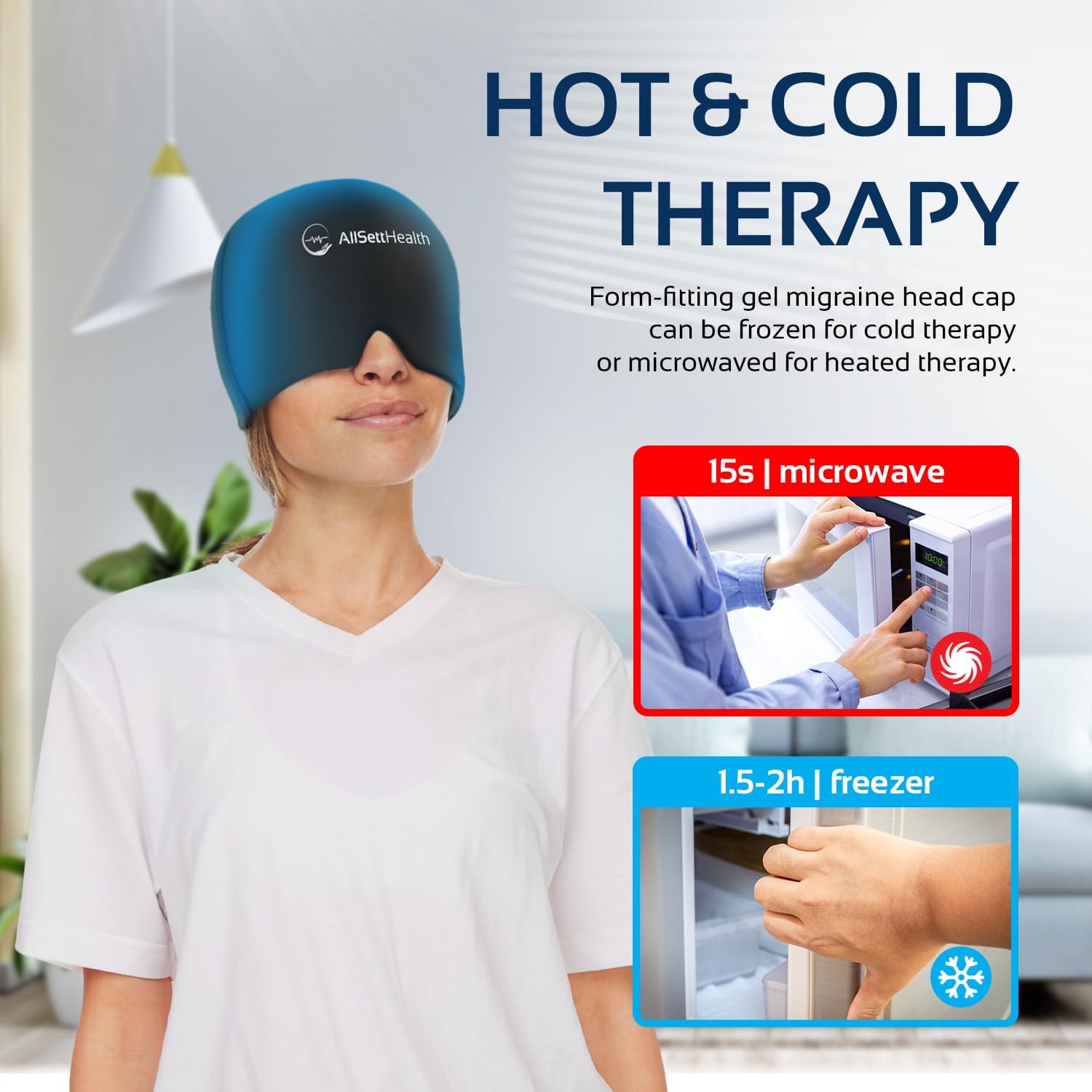 Headache, Migraine Relief with Head Cap Gel Therapy