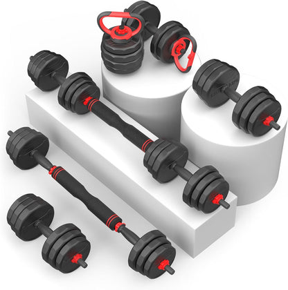 Adjustable Dumbbells Set (55/70/90Lbs variants + Free Weight Set with Connector)