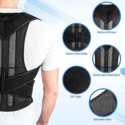 Adjustable Back Posture Corrector Shoulder Lumbar Brace