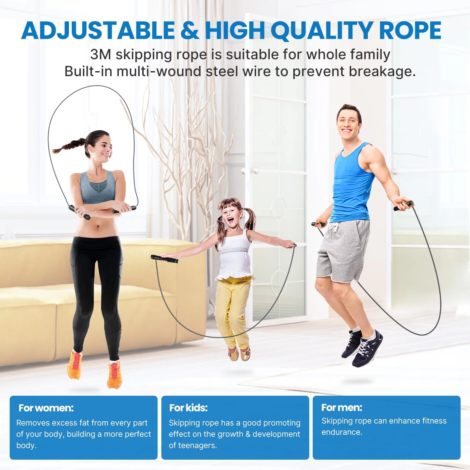 Smart Jump Rope with Count Time & Calorie Analysis